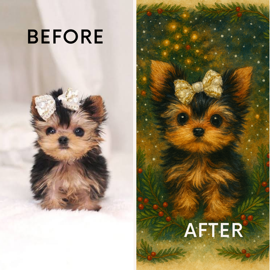 Custom Christmas Dog Portrait – Hand-Illustrated in 24 Hours