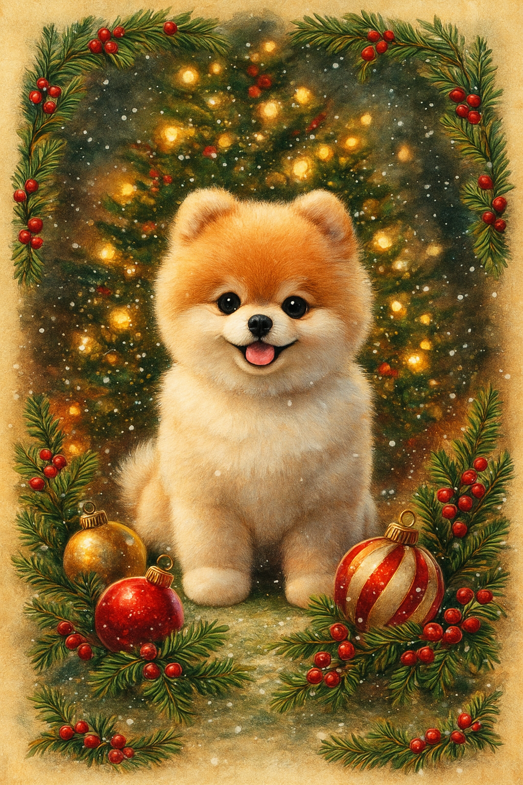 Custom Christmas Dog Portrait – Hand-Illustrated in 24 Hours