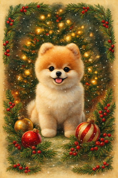 Custom Christmas Dog Portrait – Hand-Illustrated in 24 Hours