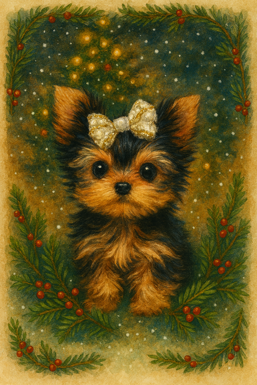 Custom Christmas Dog Portrait – Hand-Illustrated in 24 Hours