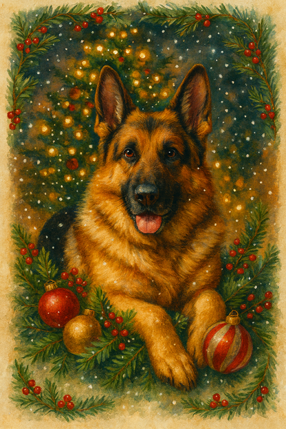 Custom Christmas Dog Portrait – Hand-Illustrated in 24 Hours